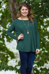 Long Sleeve Piko Top - Forest Green - Piko Clothing