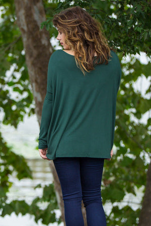 Long Sleeve Piko Top - Forest Green - Piko Clothing